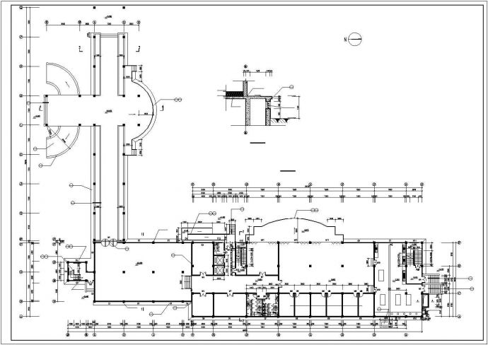 2800平米6层框架商业综合楼建筑设计CAD图纸（1层沿街商铺）_图1