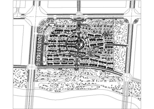 南方某住宅小区规划设计cad图(含总平面图)-图二