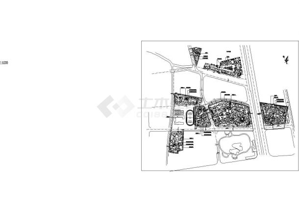 某旧城改造规划设计cad图(含总平面图)-图二
