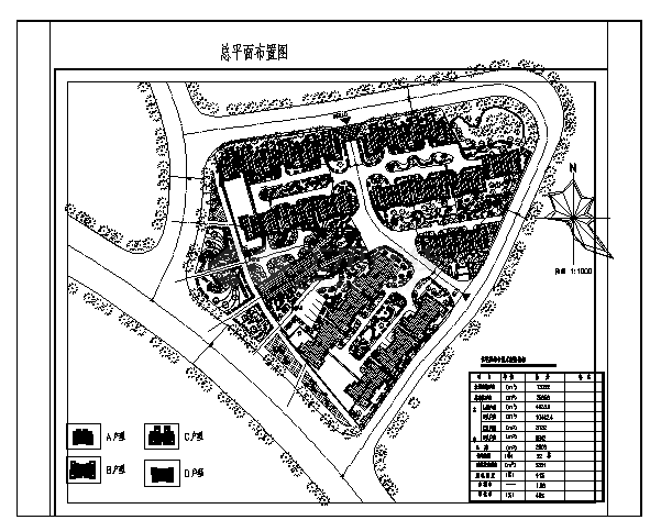 1万平方米住宅用地规划设计cad图(含总平面布置图)-图二