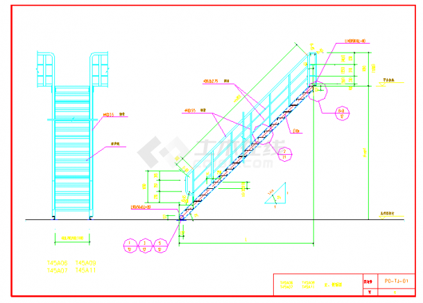 化工设备操作钢平台爬梯栏杆图集-图二
