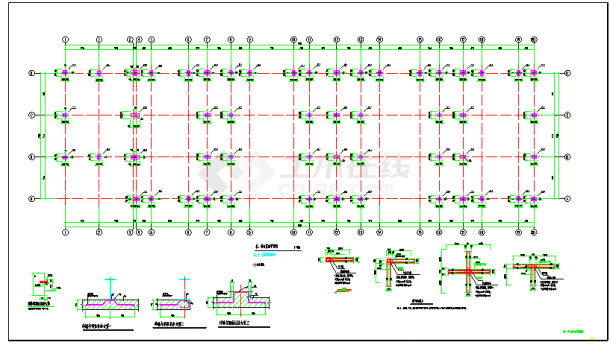 某地边民互市单层结构厂房带夹层结构设计图纸-图二