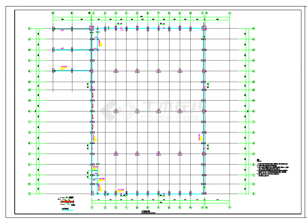 伊卡电子产品2#厂房结构设计图纸-图一