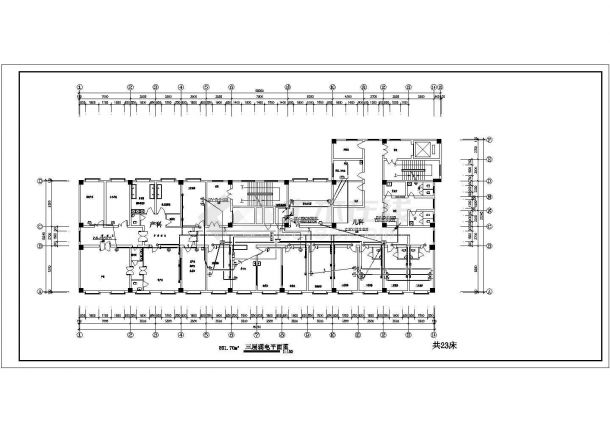 某县城楼地下一层地上七层中医院2号住院弱电建筑方案设计施工图（含设计说明）-图一