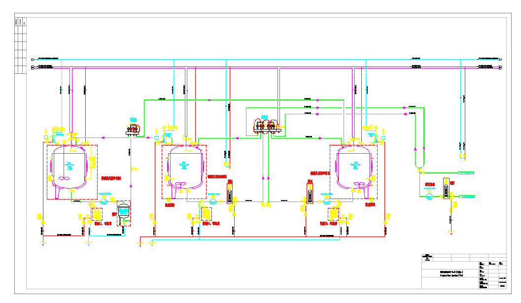 大输液配液系统工艺流程图CAD图纸