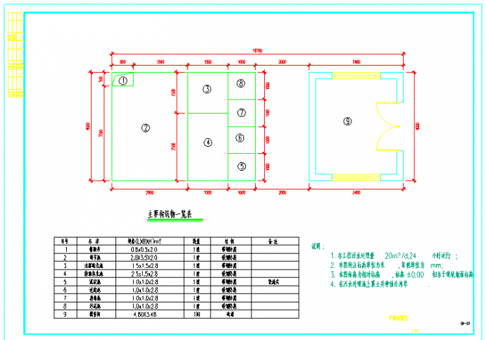 20立方d地埋式一体化污水处理设备工程CAD全套图纸_图1