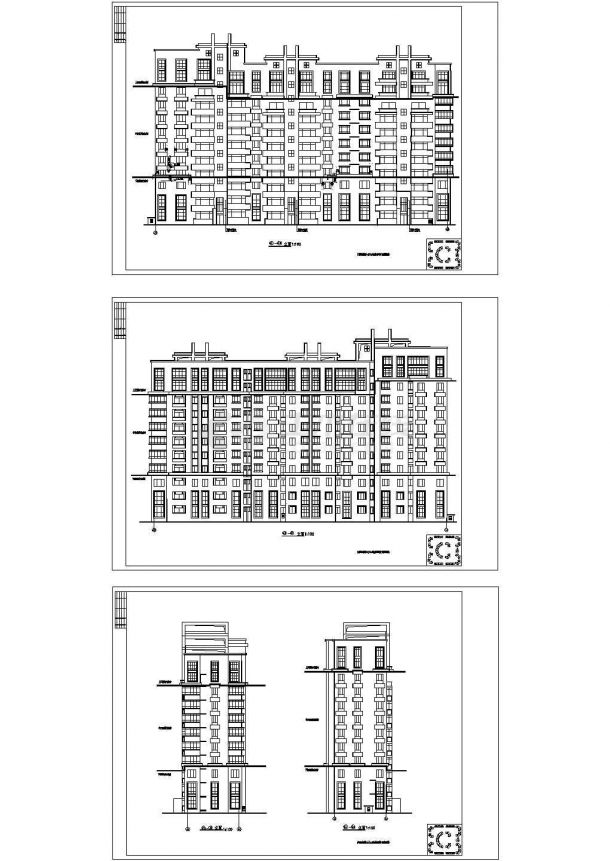 [西安]某居住区十一层连板住宅楼建筑方案图，6张图纸。-图二