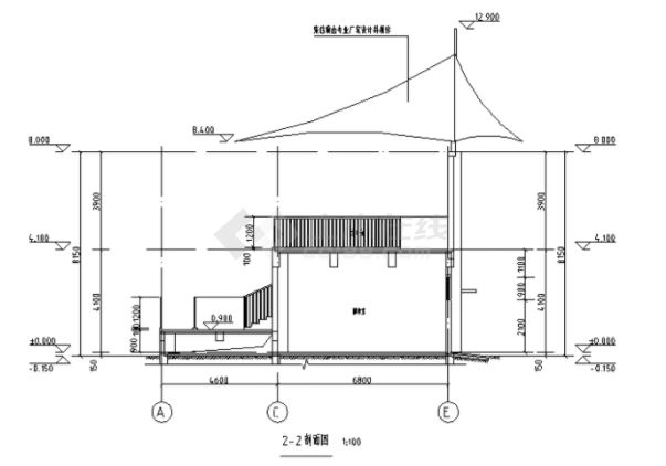 某大学操场看台及运动场建筑结构cad施工图（2018）（含图纸目录及设计总说明）-图二