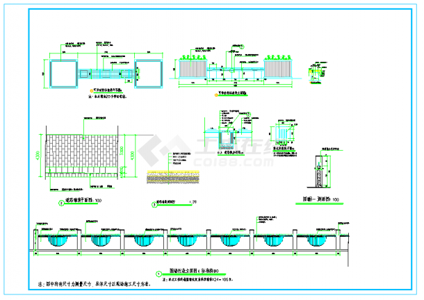 东野黄粑街主要景观节点设计CAD图纸-图一