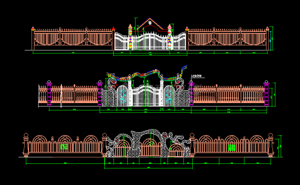 趣味幼儿园建筑方案大门立面图CAD-图一