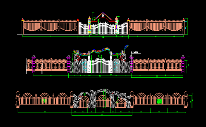 趣味幼儿园建筑方案大门立面图CAD_图1