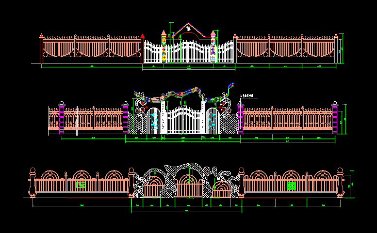 趣味幼儿园建筑方案大门立面图CAD