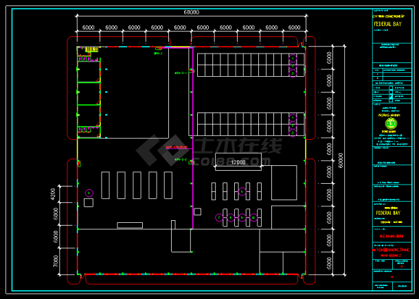 某厂房照明及机台供电配置设计CAD图纸-图一