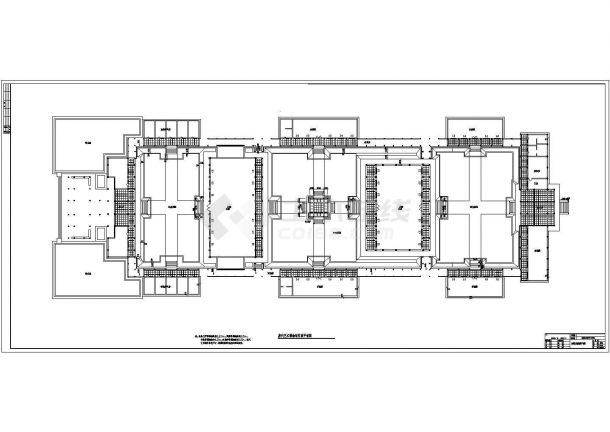 西安市雁塔南广场唐代艺术博物馆外立面改造工程设计cad全套装修施工图（含设计说明）-图二