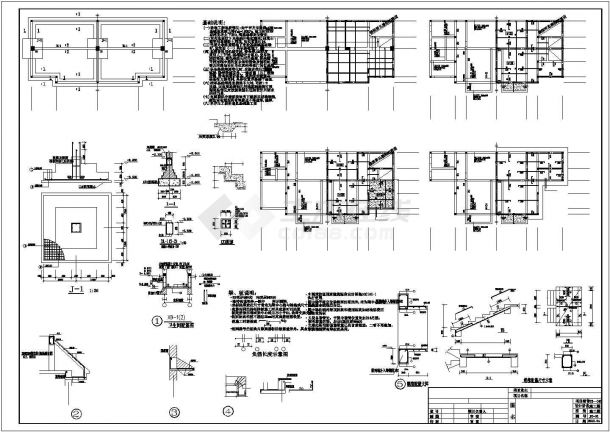 某地上三层混合结构双拼别墅设计cad全套建筑施工图（含设计说明，含结构设计，含效果图）-图二