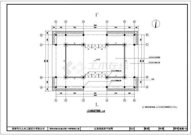 某城市生态公园二号桥景观工程仿古重檐三江阁设计cad全套建筑施工图（甲级院设计）-图一