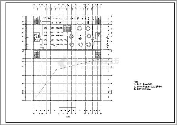 某三层框架结构休闲娱乐中心毕业设计cad全套建筑施工图（含设计说明，含结构设计，含计算书）-图二