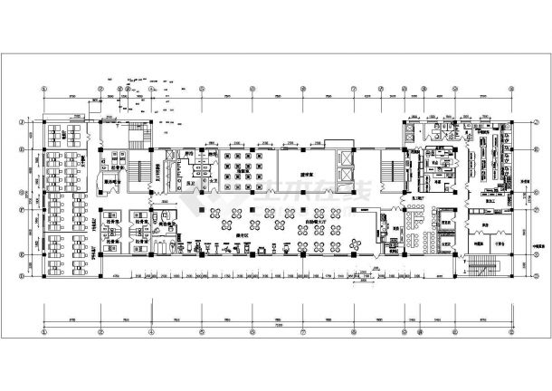 铜陵市某风景区2600平米3层框架连锁酒店平面装修设计CAD图纸-图一