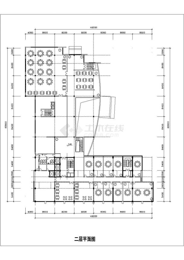 1.6万平米21层框混结构商务酒店平面设计CAD图纸（含地下2层）-图一