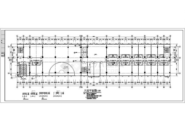 9900平米6层框混商务酒店全套建筑设计CAD图纸（底层商铺）-图二