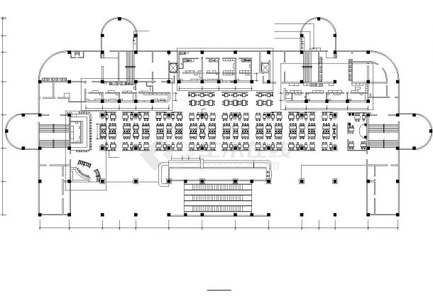 东莞市某工厂650平米单层职工餐厅天花和平面装修设计CAD图纸-图一