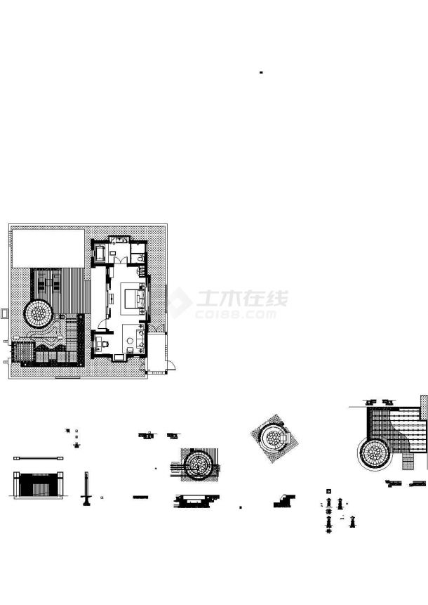 [安徽]度假酒店景观工程施工图CAD-图一