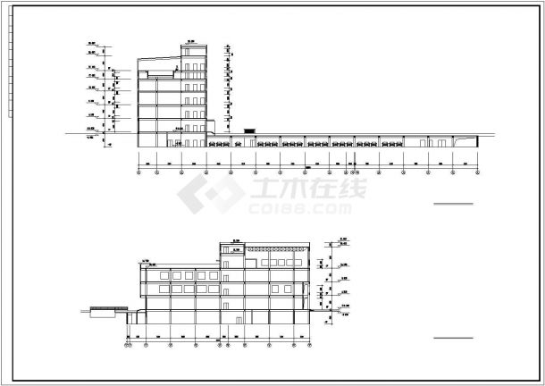 奉化市某商业街3.4万平米21层框架结构商务酒店建筑设计CAD图纸-图二
