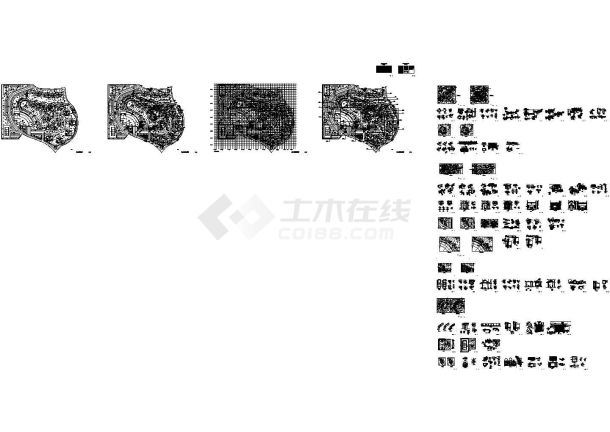 [安徽]居住小区景观节点施工图CAD-图一