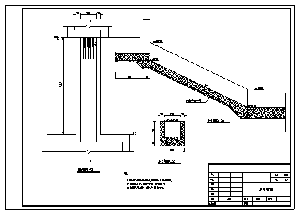 水库设计_小型水库除险加固设计cad图(含分水井,泄槽,消能池图)-图二