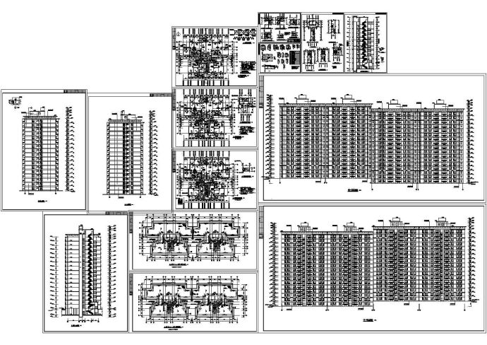 一套高层住宅建筑施工图，14张图纸。_图1