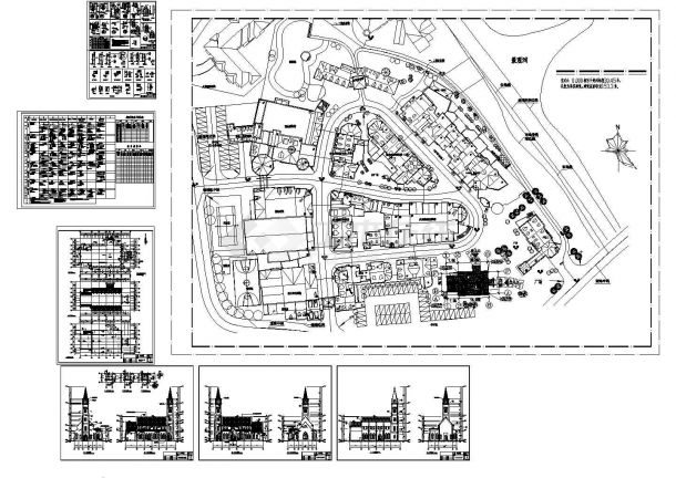 某地区欧式教堂建筑施工CAD全套图纸-图一