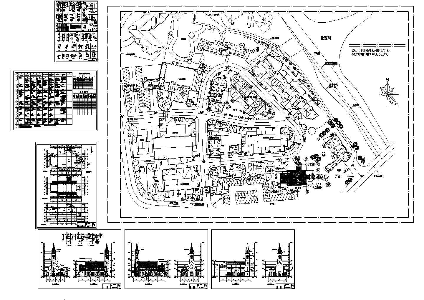 某地区欧式教堂建筑施工CAD全套图纸