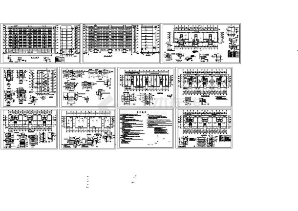 框架住宅楼全套建筑图，11张图纸。-图一