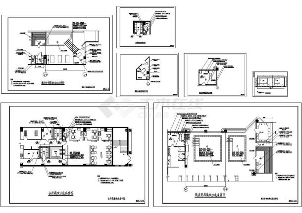 某高端酒店会所桑拿房建筑设计CAD全套图纸-图一