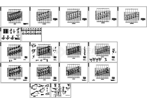 长沙某3层联排别墅结构设计图，17张图纸。-图一