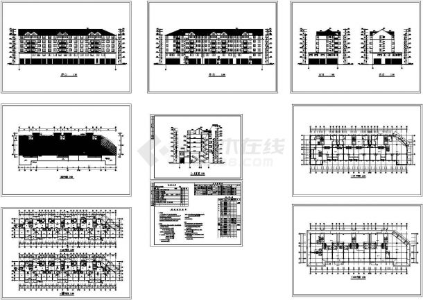 某多层商住楼建筑设计方案，9张图纸。-图一