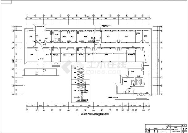 某县城五层J型中医医院电气工程设计cad图（含图纸目录，主要材料表及设计说明）-图二