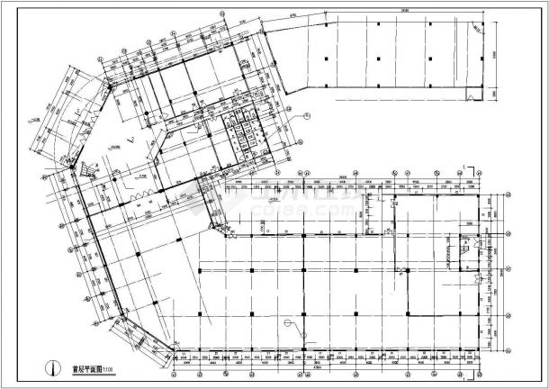 惠州市人民路某2400平米4层框混结构商务酒店建筑设计CAD图纸-图二