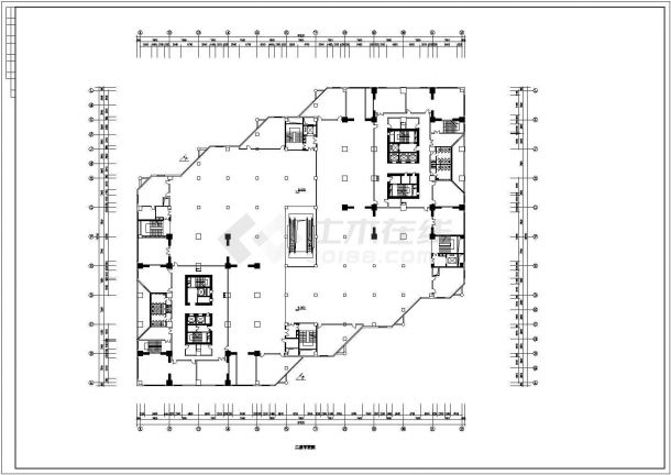 遂宁市某商业街3200平米6层百货商场平面设计CAD图纸（2套方案）-图一
