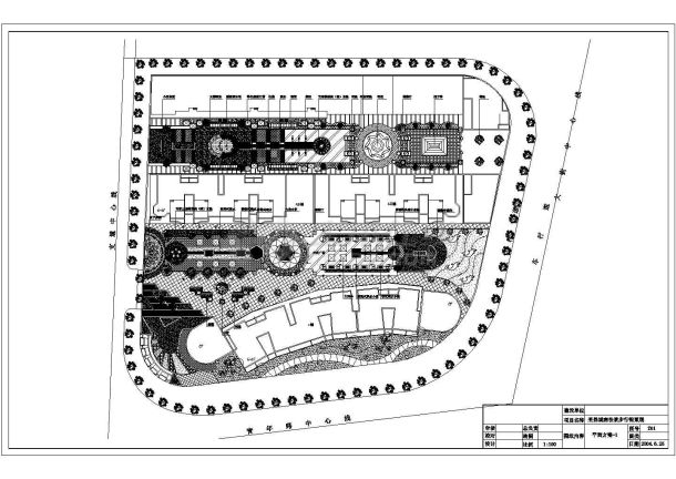 公园广场绿化CAD图纸-某县城南佳景步行街景观-图一
