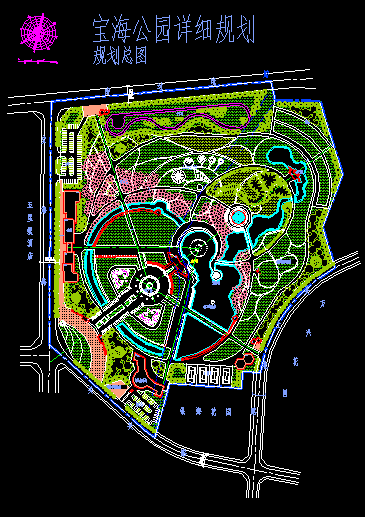 公园广场绿化CAD图纸-某公园详细规划总图-图一