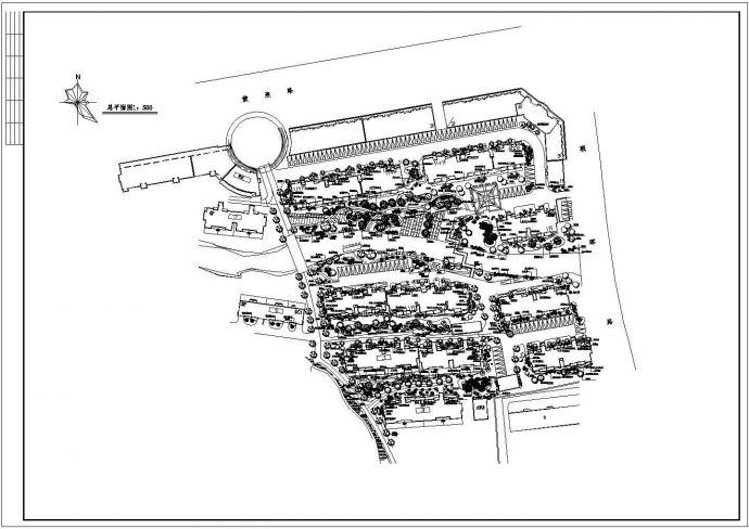 公园广场绿化CAD图纸-某花苑绿化总平面图_图1