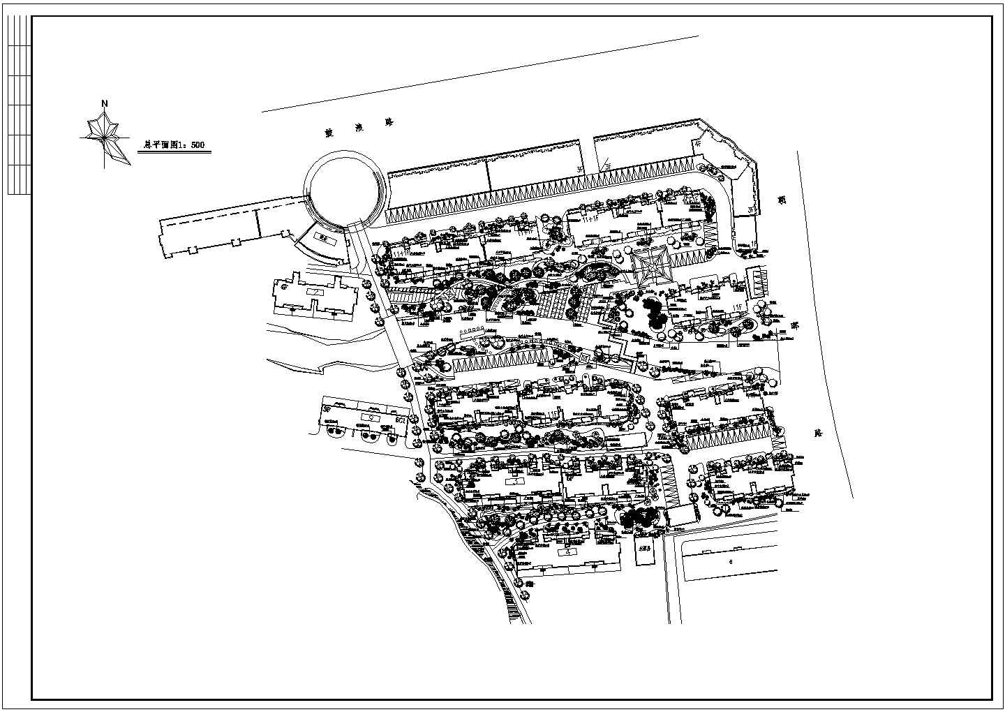 公园广场绿化CAD图纸-某花苑绿化总平面图