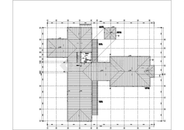 秦皇岛市某度假区2100平米3层框架民宿酒店建筑设计CAD图纸-图二