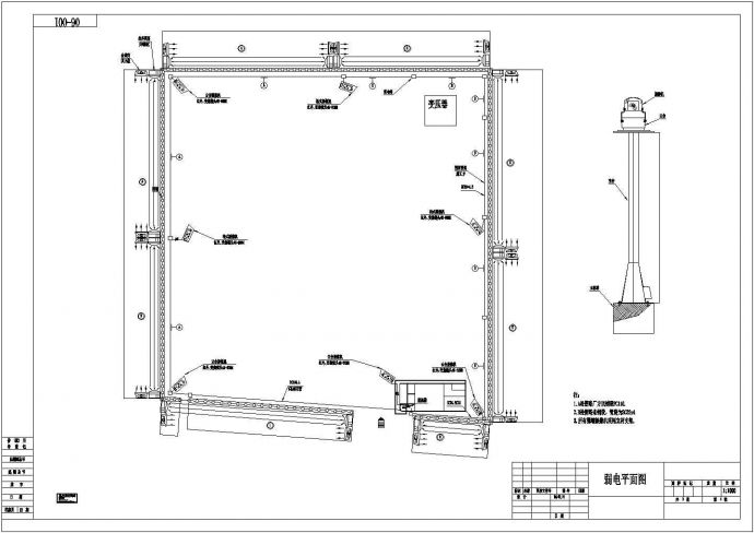 某厂区安保控制系统平面布置设计方案CAD图纸_图1