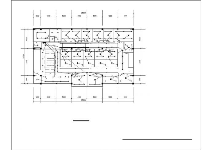 某茶楼照明电气布线设计方案CAD图_图1