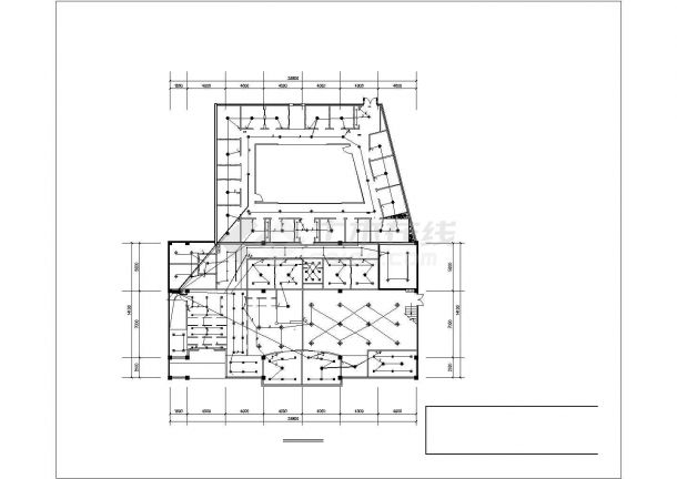 某茶楼照明电气布线设计方案CAD图-图二
