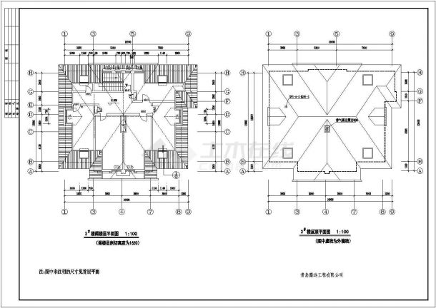某二层带阁楼层框架结构别墅式疗养房设计cad全套建筑施工图（标注详细）-图一