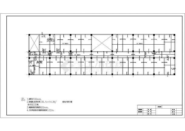 办公楼设计_某地区五层四千平米框架办公楼设计CAD图-图二
