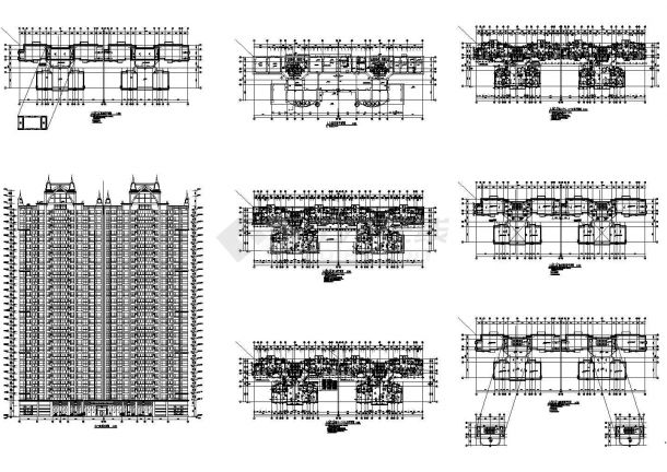 某高档私人小区商住楼建筑设计CAD全套图纸-图一